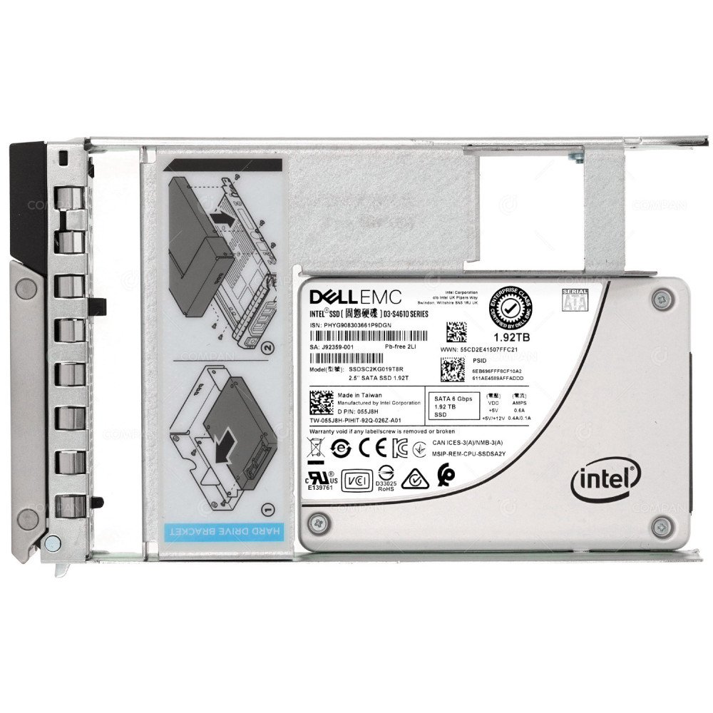 55J8H G14 DELL 1.92TB 6G SATA SSD 2.5 IN 3.5 G14 055J8H, SSDSC2KG019T8R